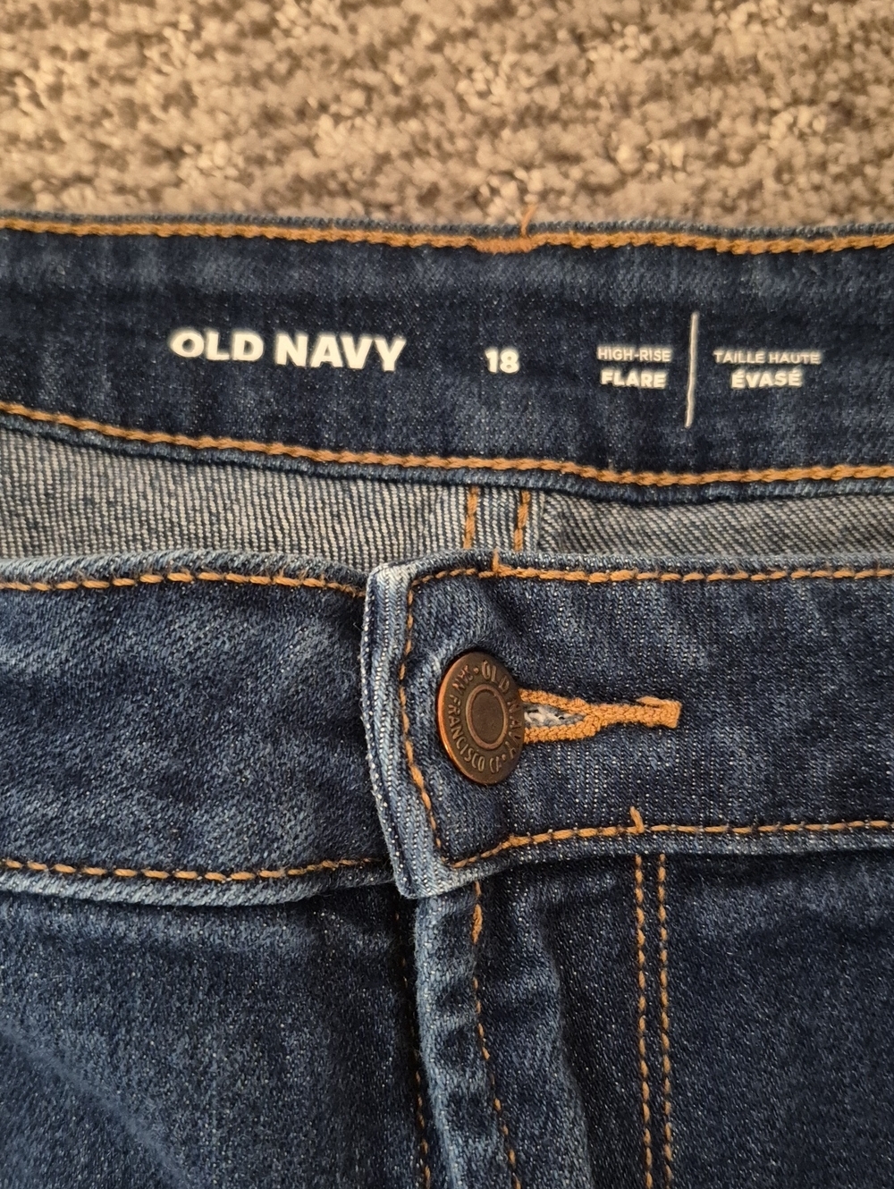 OLD NAVY Women's Dark Blue HI-Rise Flare Jeans - 18 - Picture 2 of 7